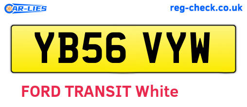 YB56VYW are the vehicle registration plates.