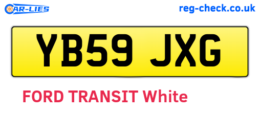 YB59JXG are the vehicle registration plates.