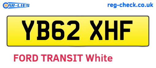 YB62XHF are the vehicle registration plates.