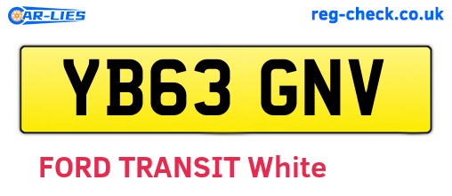YB63GNV are the vehicle registration plates.