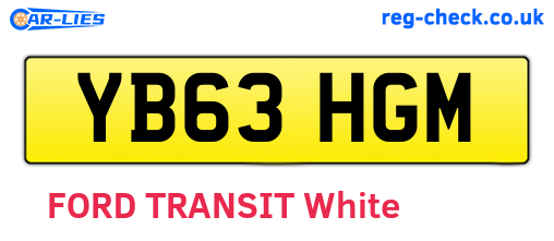 YB63HGM are the vehicle registration plates.