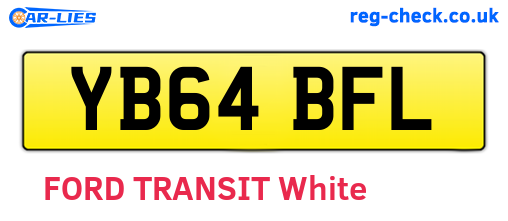 YB64BFL are the vehicle registration plates.