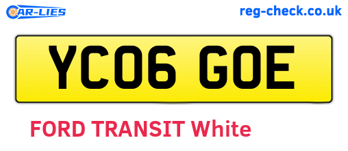 YC06GOE are the vehicle registration plates.