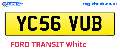 YC56VUB are the vehicle registration plates.