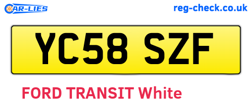 YC58SZF are the vehicle registration plates.