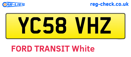 YC58VHZ are the vehicle registration plates.