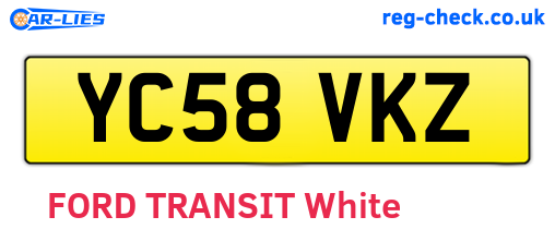 YC58VKZ are the vehicle registration plates.