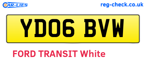 YD06BVW are the vehicle registration plates.