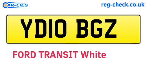 YD10BGZ are the vehicle registration plates.