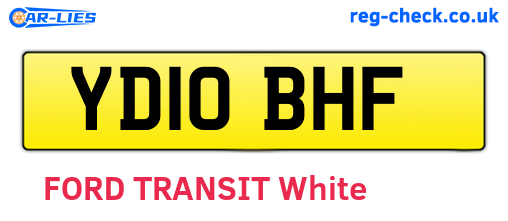 YD10BHF are the vehicle registration plates.