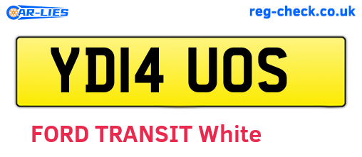 YD14UOS are the vehicle registration plates.