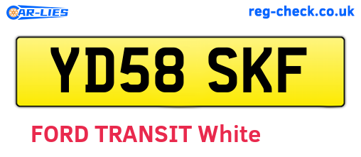 YD58SKF are the vehicle registration plates.