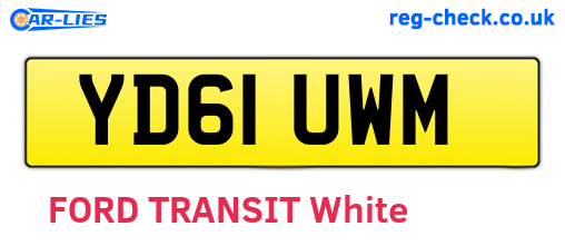YD61UWM are the vehicle registration plates.
