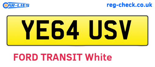 YE64USV are the vehicle registration plates.