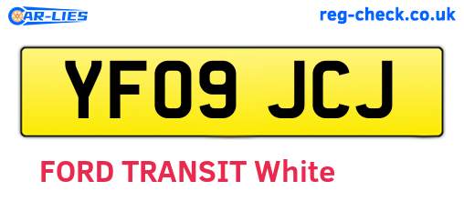 YF09JCJ are the vehicle registration plates.