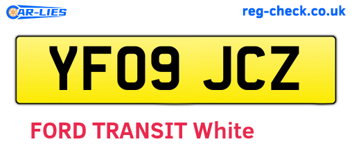 YF09JCZ are the vehicle registration plates.