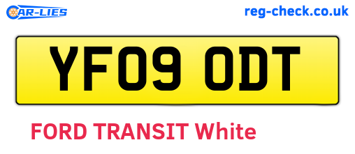 YF09ODT are the vehicle registration plates.