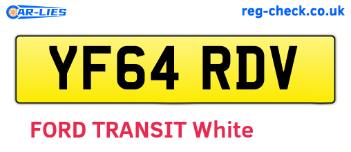 YF64RDV are the vehicle registration plates.