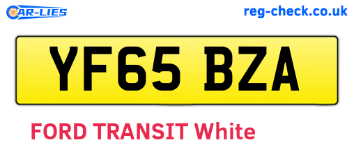 YF65BZA are the vehicle registration plates.