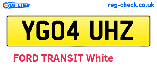YG04UHZ are the vehicle registration plates.