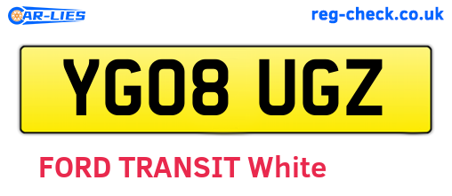 YG08UGZ are the vehicle registration plates.