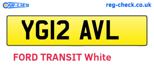 YG12AVL are the vehicle registration plates.