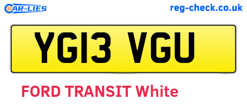 YG13VGU are the vehicle registration plates.