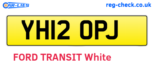 YH12OPJ are the vehicle registration plates.