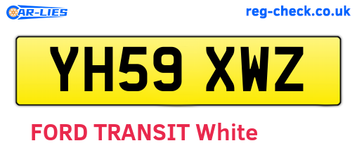 YH59XWZ are the vehicle registration plates.