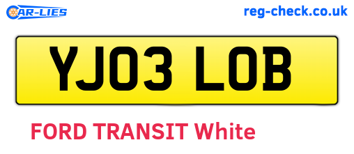 YJ03LOB are the vehicle registration plates.