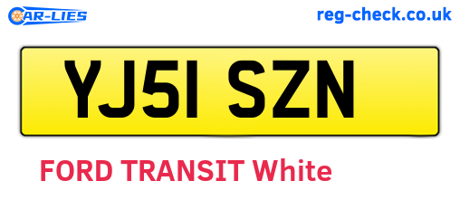 YJ51SZN are the vehicle registration plates.
