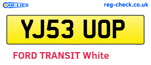YJ53UOP are the vehicle registration plates.