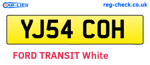 YJ54COH are the vehicle registration plates.
