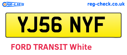 YJ56NYF are the vehicle registration plates.