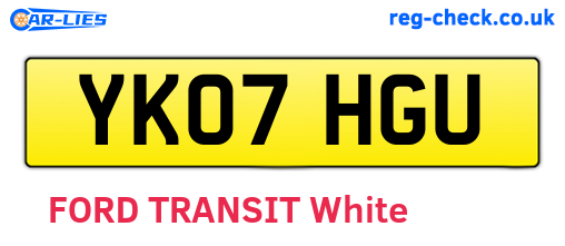 YK07HGU are the vehicle registration plates.