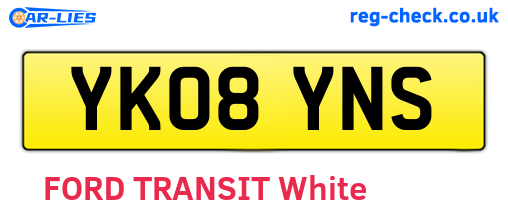 YK08YNS are the vehicle registration plates.