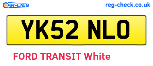 YK52NLO are the vehicle registration plates.
