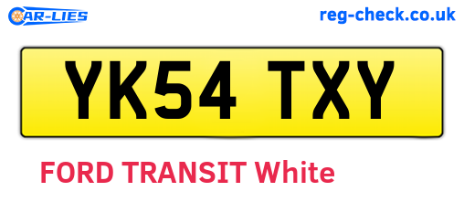 YK54TXY are the vehicle registration plates.