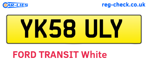 YK58ULY are the vehicle registration plates.