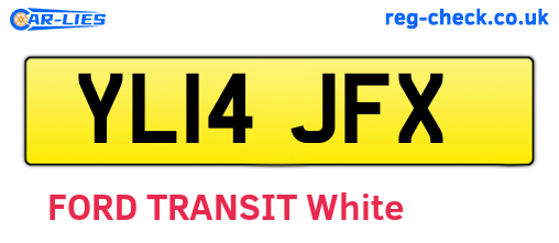 YL14JFX are the vehicle registration plates.