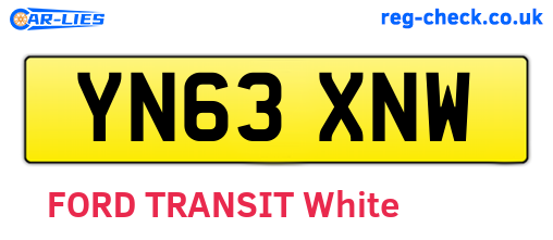 YN63XNW are the vehicle registration plates.