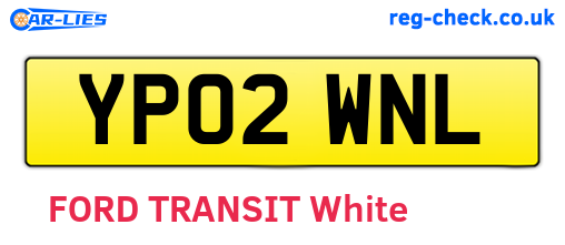 YP02WNL are the vehicle registration plates.
