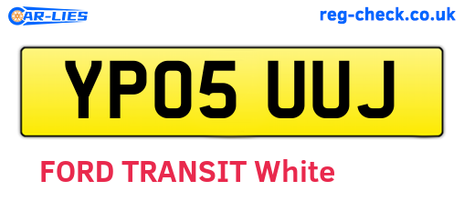 YP05UUJ are the vehicle registration plates.