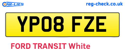 YP08FZE are the vehicle registration plates.
