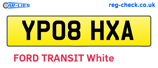 YP08HXA are the vehicle registration plates.