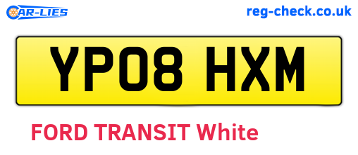 YP08HXM are the vehicle registration plates.