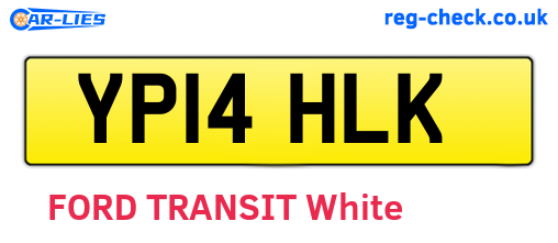 YP14HLK are the vehicle registration plates.