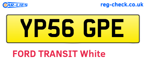 YP56GPE are the vehicle registration plates.