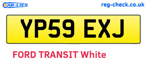 YP59EXJ are the vehicle registration plates.