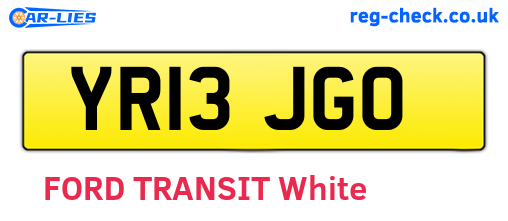 YR13JGO are the vehicle registration plates.